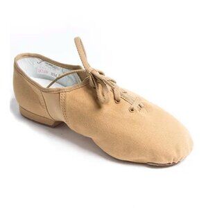 Sansha Tivoli Professional Split Sole Tan suede JS3C Jazz shoes neoprene Sz 11M